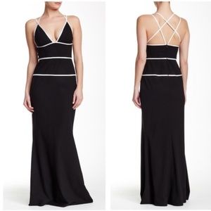 Jill Stuart evening gown with crepe piping